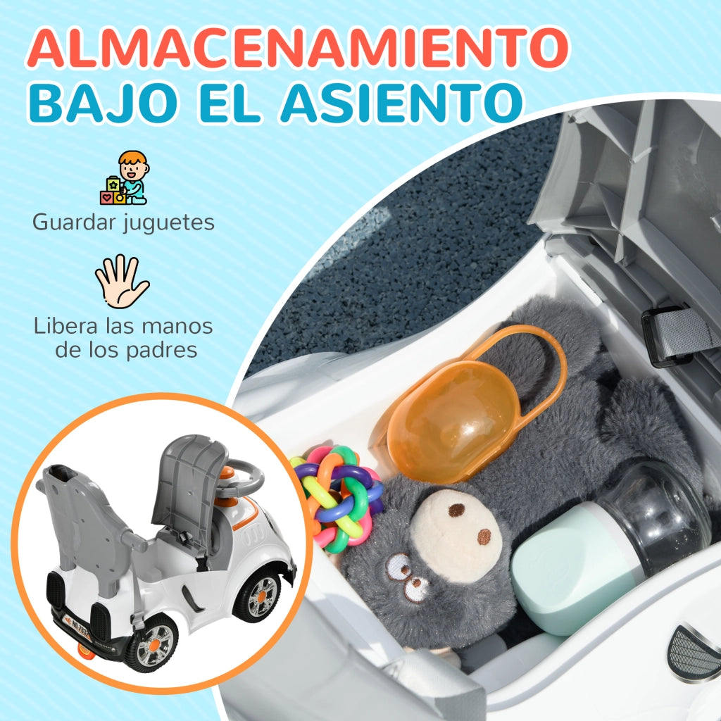 Correpasillos 3 in 1 per Bambini con Cassetti e Luci ¨C Zephmum ¨C Bianco