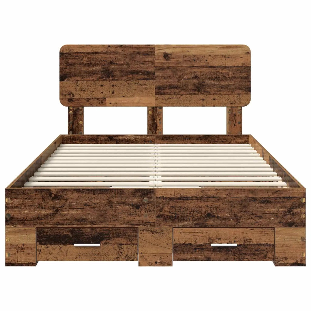 Struttura del letto con testiera Legno vecchio 120 x 190 cm
