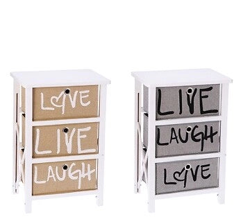 Mobile Cassettiera in Legno MDF 3 Cassetti  40 x 29 x 60 cm 2 Colori