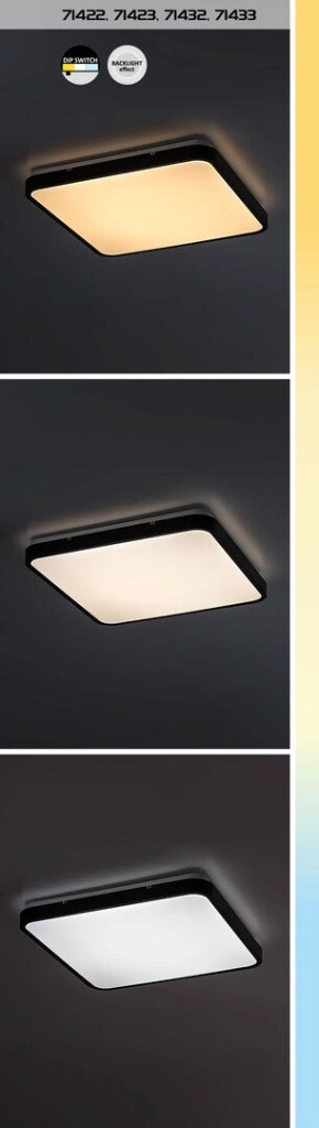 Plafoniera bagno LED quadrata nera 42 cm IP44 36W Rabalux Alenzo