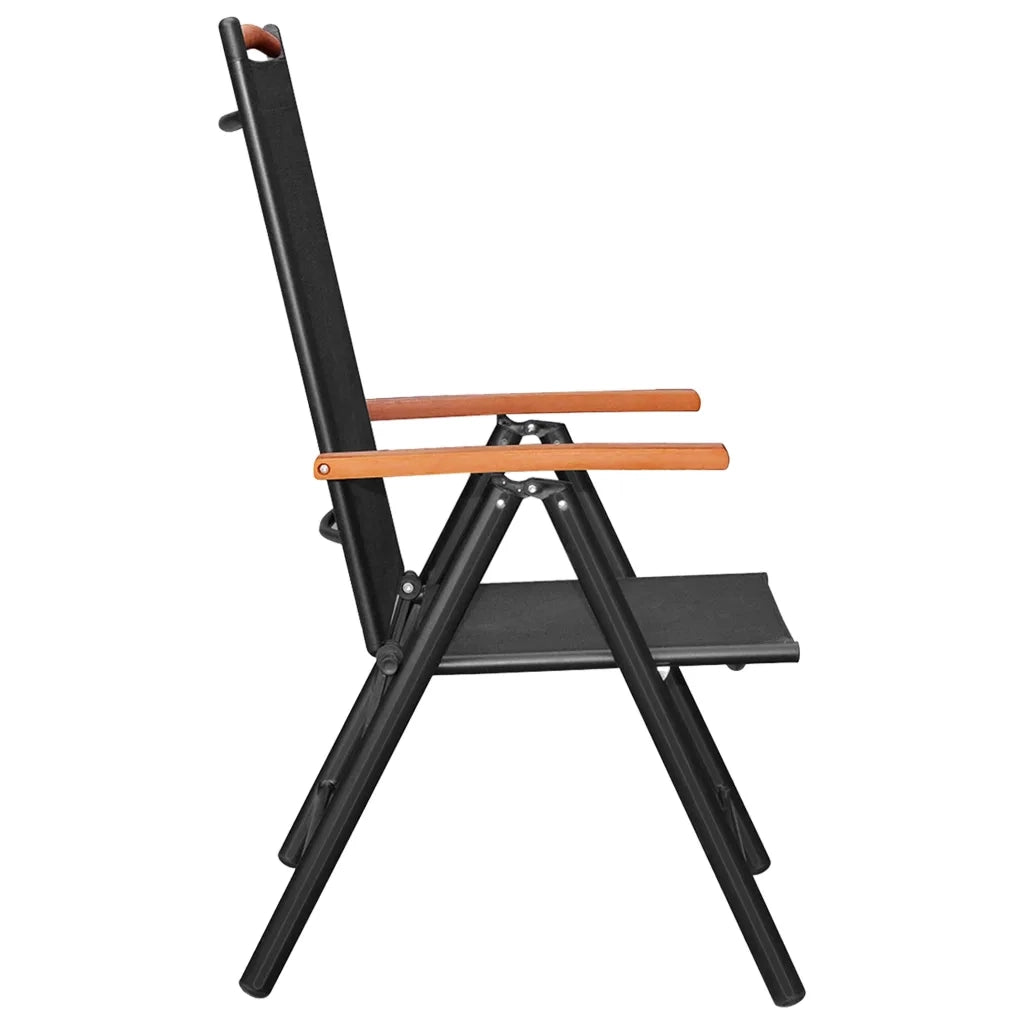 Set Mobili da Pranzo da Giardino 7 pz in Alluminio Nero 3070629