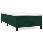 Letto singolo | Letto per adulti | Giroletto a Molle con Materasso Verde Scuro 100x200 cm Velluto