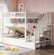 Letto a castello 140x200 cm con vano idraulico bianco