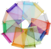 Confezioni in organza 7 x 9 cm - 100 pezzi - Sacchetti in juta - Sacchetti per regalo - Sacchetti per festa - Matrimonio - Con cordino - Sacchetti per regali