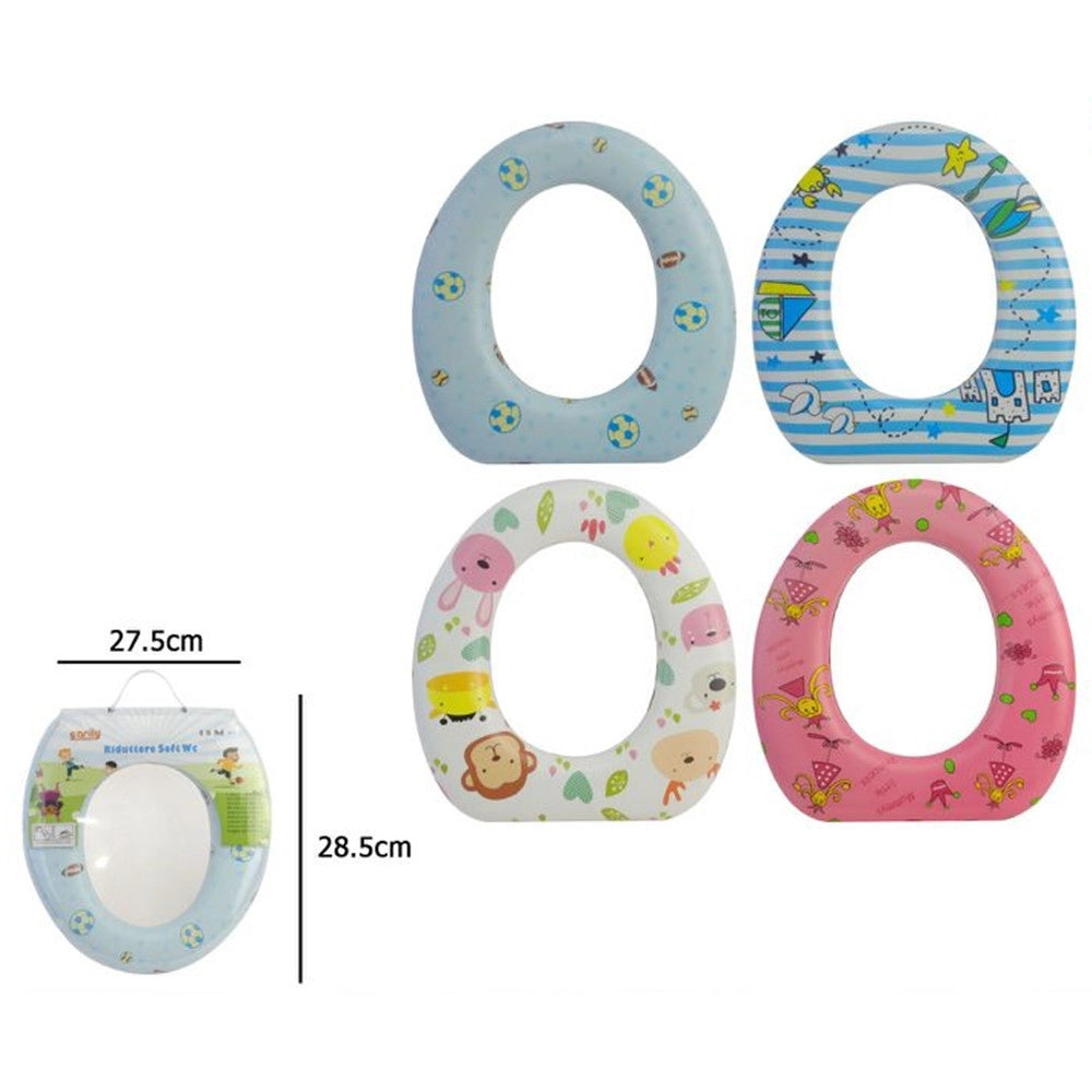 Trade Shop - Riduttore Sedile Seggiolino Per Wc Morbido Per Bambini Con 4 Motivi A Fantasia 59781 -