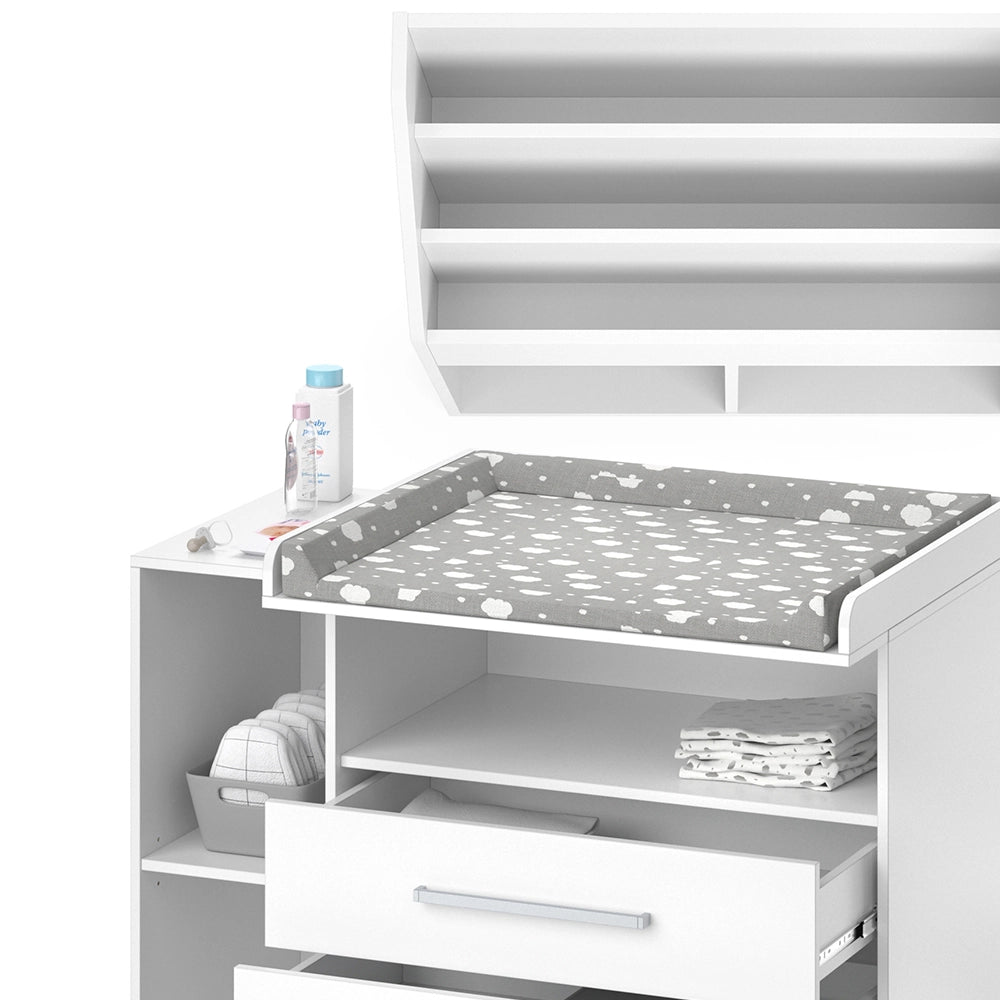 Vicco Set per cameretta Bianco 2 parti, con fasciatoio e libreria