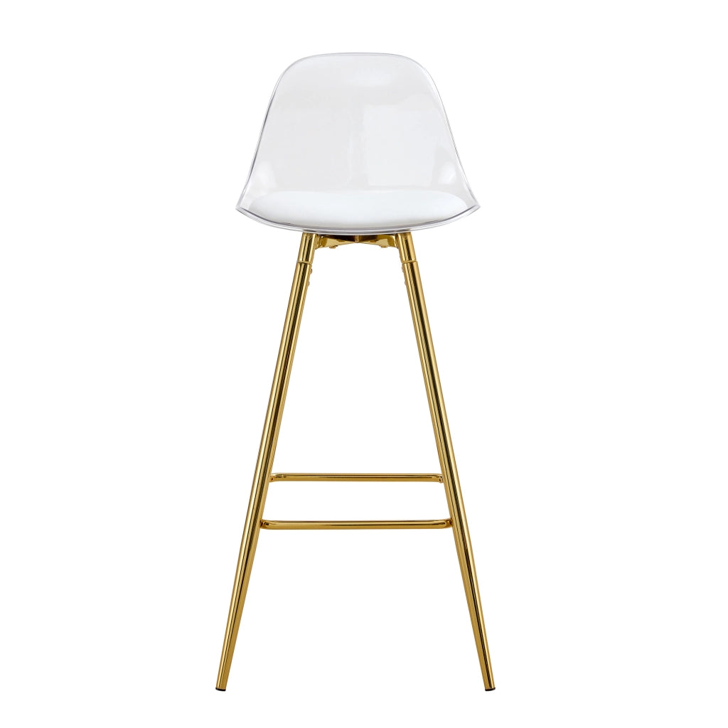 Set 2 Sgabelli con Schienale Trasparente ¨C MINIMAL ¨C Struttura Oro, Design Moderno