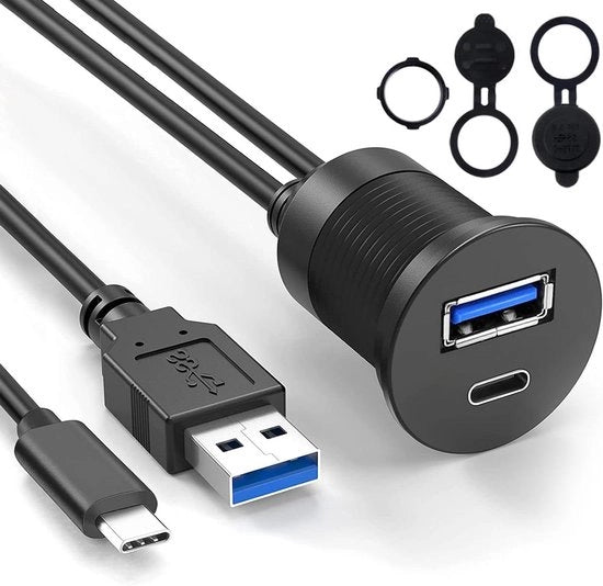 Cavo USB3.0 Convertitore M/F con Indicator LED - Impermeabile per Auto, Barche e Motocicli.