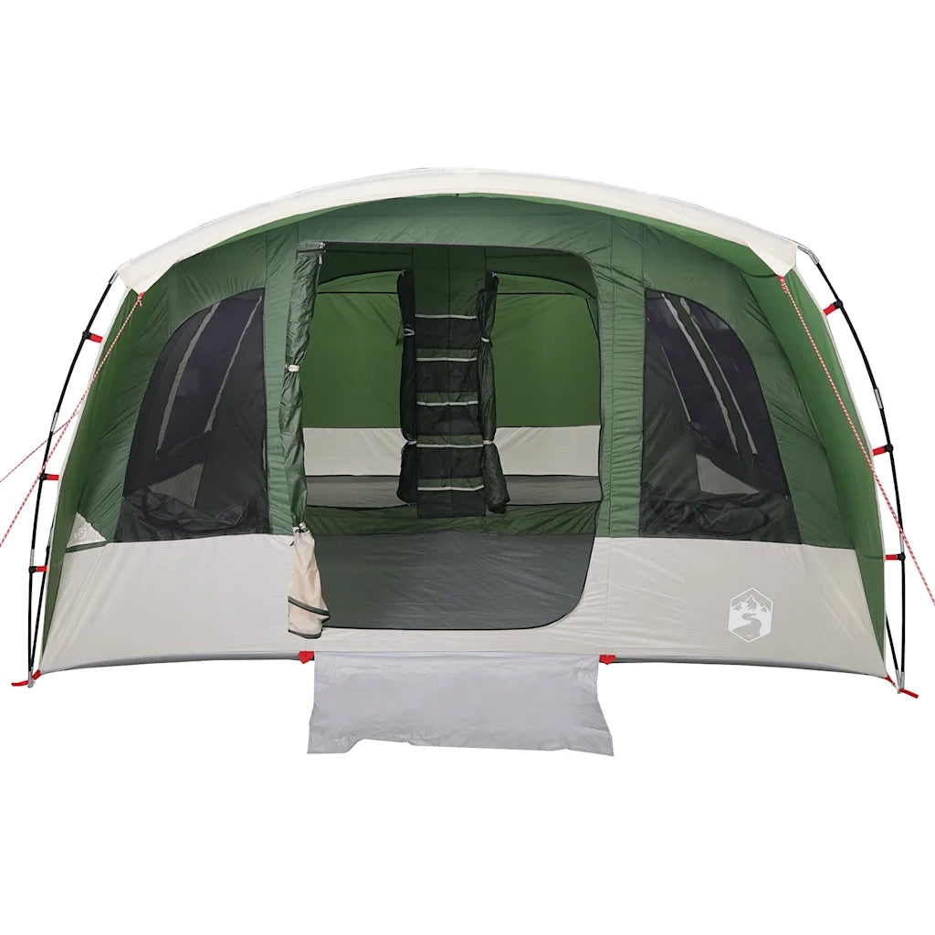 Tenda Familiare a Tunnel per 8 Persone Verde Impermeabile