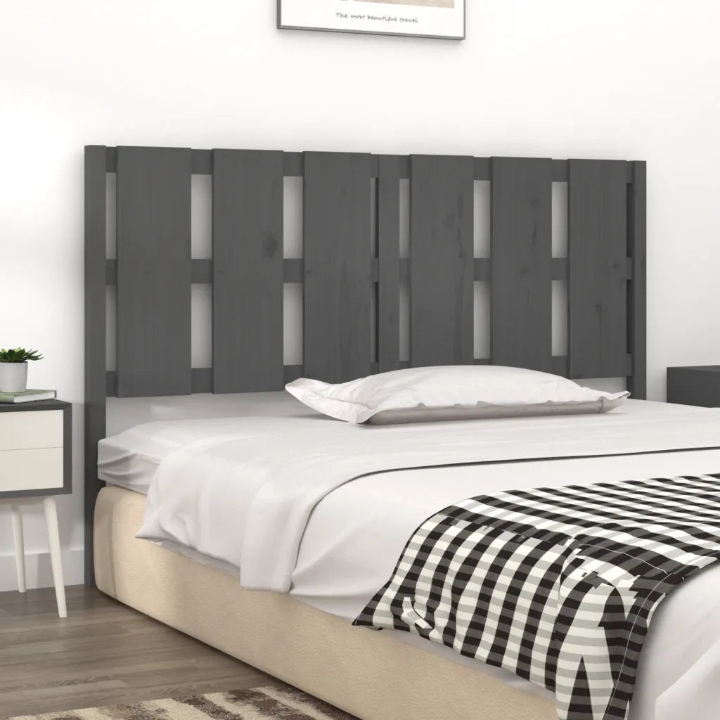 Testiera per Letto Grigia 155,5x4x100 cm Legno Massello di Pino 817997