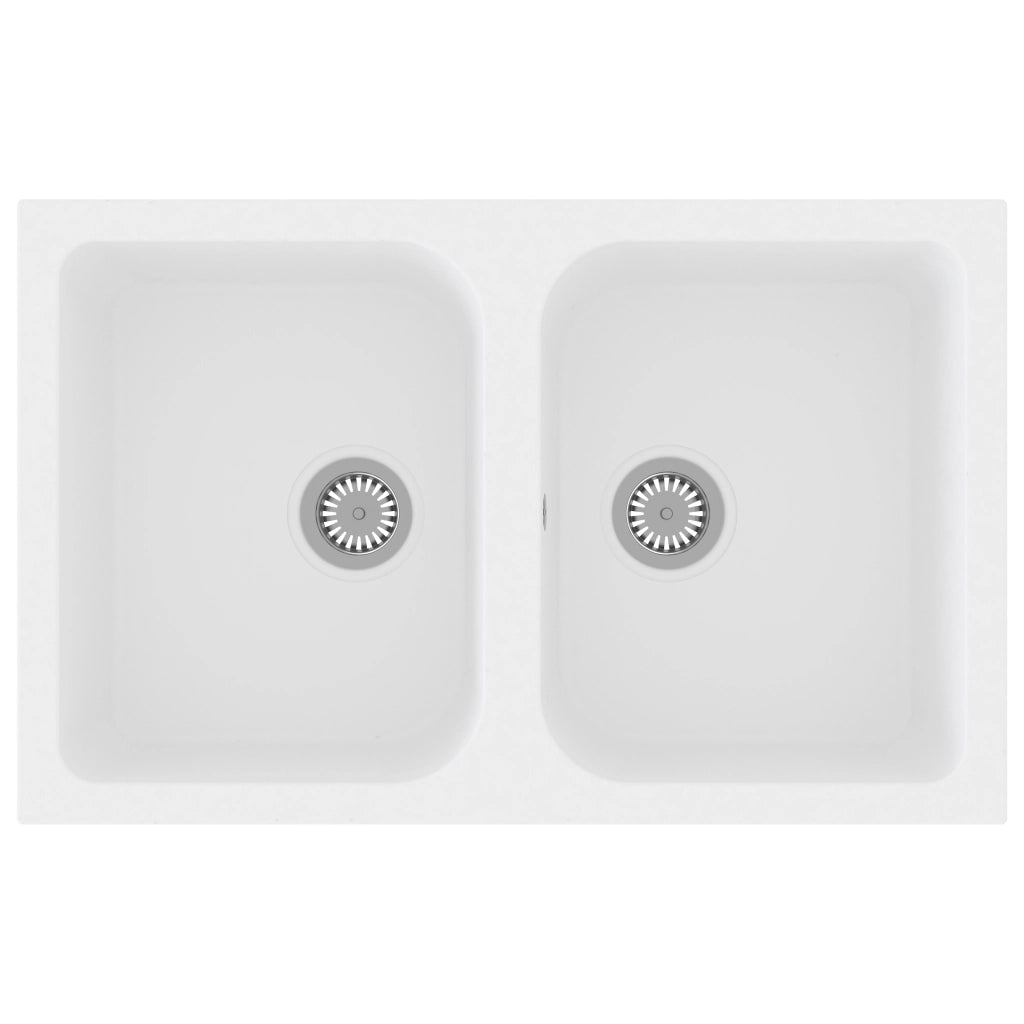 Lavello da cucina Bianco 76 x 48 x 30 cm Quarzo e Resina 147084
