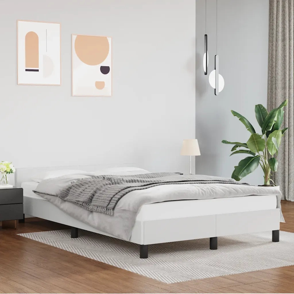 Letto matrimoniale | Letto per adulti | Giroletto con Testiera senza Materasso Bianco 120x200 cm