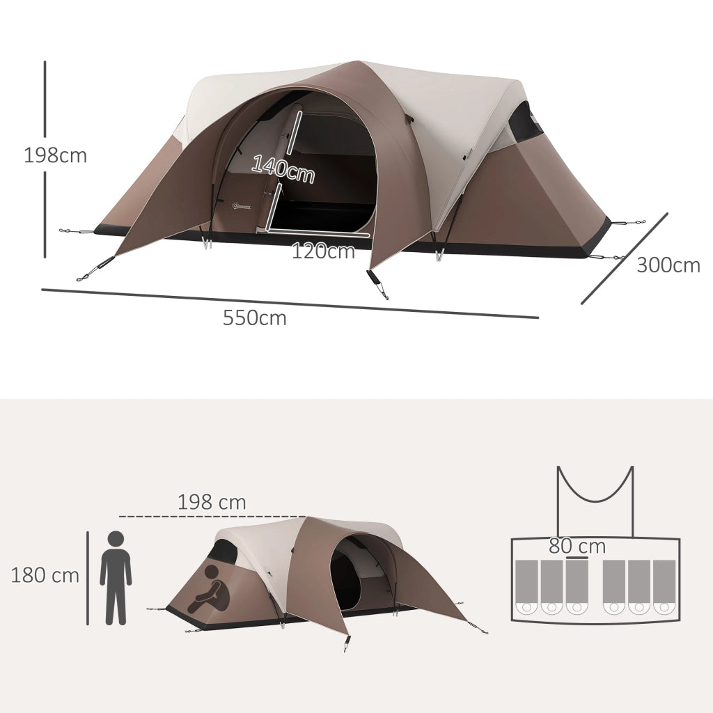 Tenda da campeggio 5-6 persone ¨C zephmum ¨C Impermeabile, ventilata, 550x300x198 cm