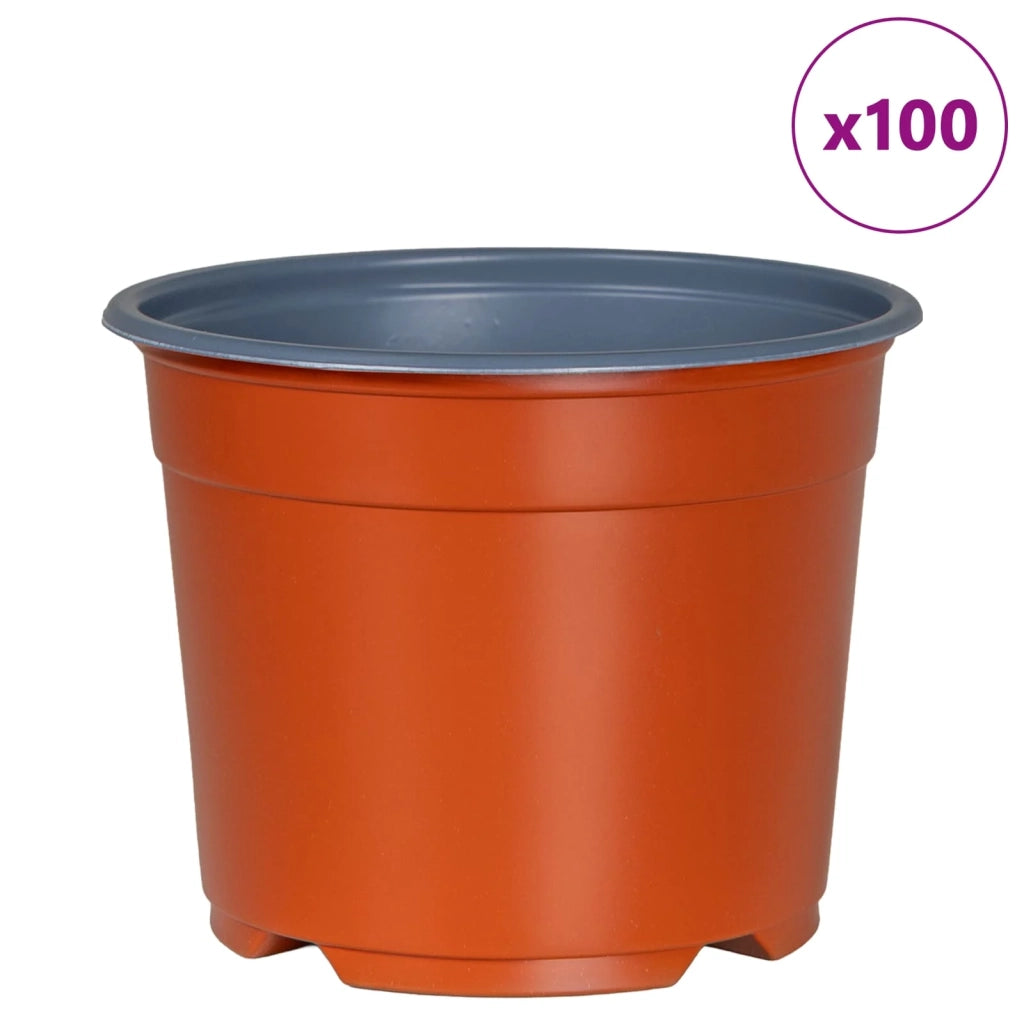 Vaso Rotondo per Fiori 100 pcs Terracotta Ø 10 x 8 cm Plastica 42029485
