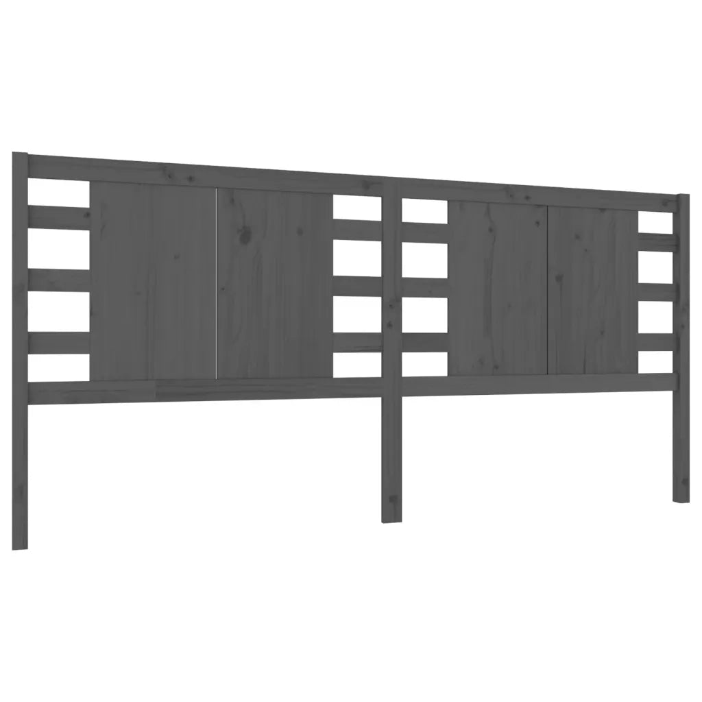 Testiera per Letto Grigia 166x4x100cm in Legno Massello di Pino 818782