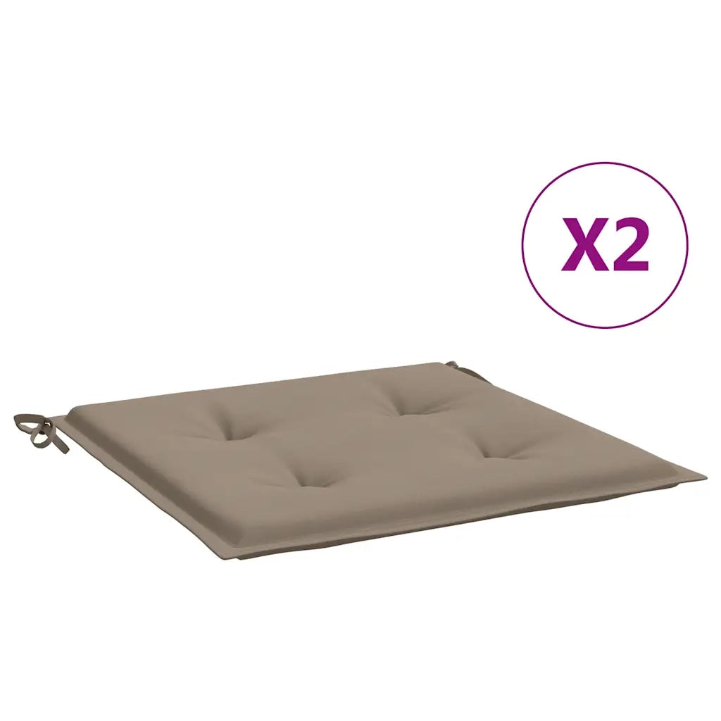Cuscini per Sedia 2 pz Tortora 50x50x4 cm in Tessuto Oxford 47604