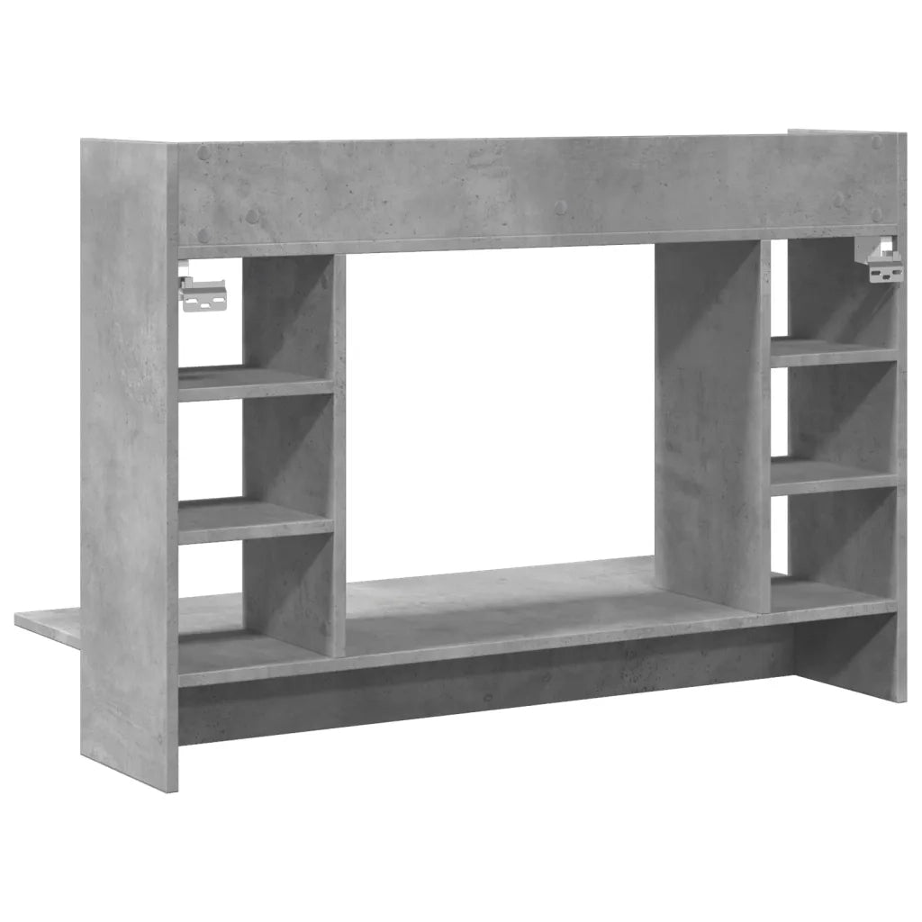 Scrivania | Tavolo da Ufficio a Parete Grigio Cemento 105x48x75cm Legno Multistrato
