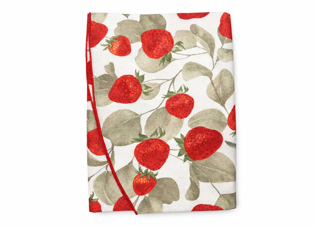 Tovaglia Salotto Cucina 100% Made In Italy Rotonda 180cm Diverse Fantasie - Rotonda 180 - Fragola