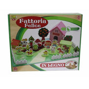 Trade Shop - Fattoria Felice In Legno Con Personaggi Accessori Giocattolo Gioco Bambini +3 -