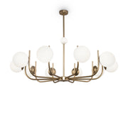 Lampadario oro sfere bianche Maytoni Rendez-vous 10xE14