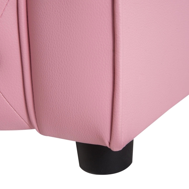 Poltroncina per bambini rosa in PVC e legno massello