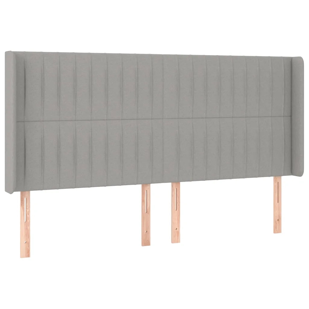 Testiera a LED-Testata con LED Grigio Chiaro 183x16x118/128 cm in Tessuto 898732