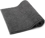 Pavimento Antiscivolo in Chenille per Bagno, Pantofole per Bagno, Asciugamano per Bagno Assorbente per la Stanza da Bagno, Pantofole per Bagno Lavabili, 50x80 cm, Antracite