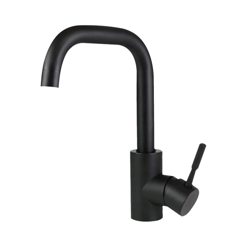 ZMH Rubinetto Lavabo Acciaio Inossidabile Nero Miscelatore Monocomando Alta Pressione Acqua Calda Fredda Per Bagno