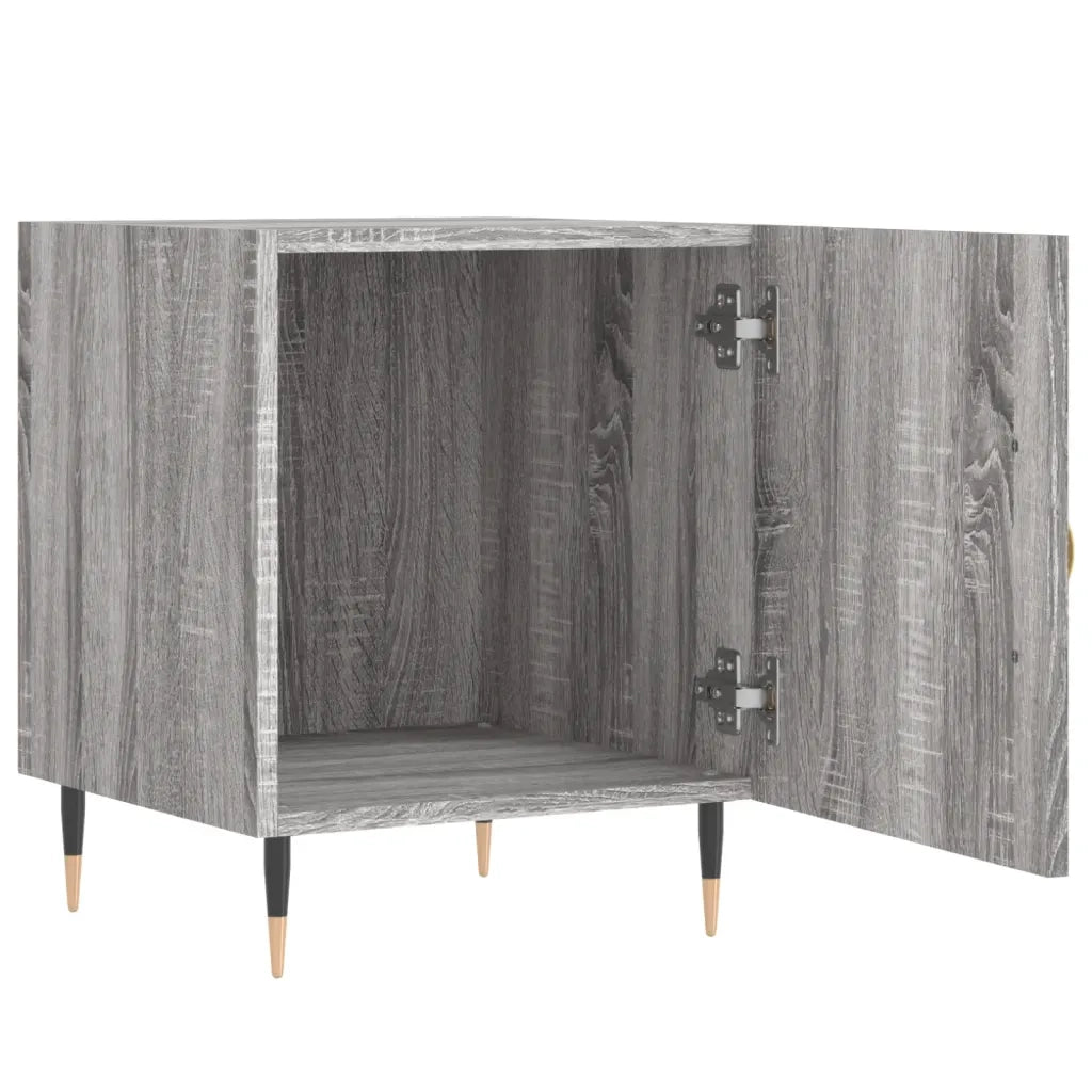 Set di 2 Comodini | Armadio da Notte | Mobiletto da notte Grigio Sonoma 40x40x50 cm in Legno Multistrato