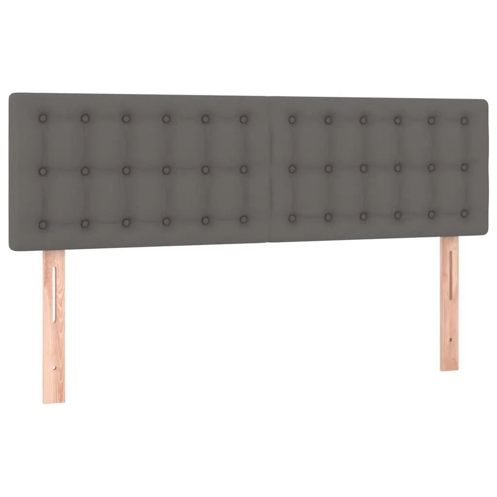 Testiera a LED Grigio 144x5x78/88 cm in Similpelle 3121706