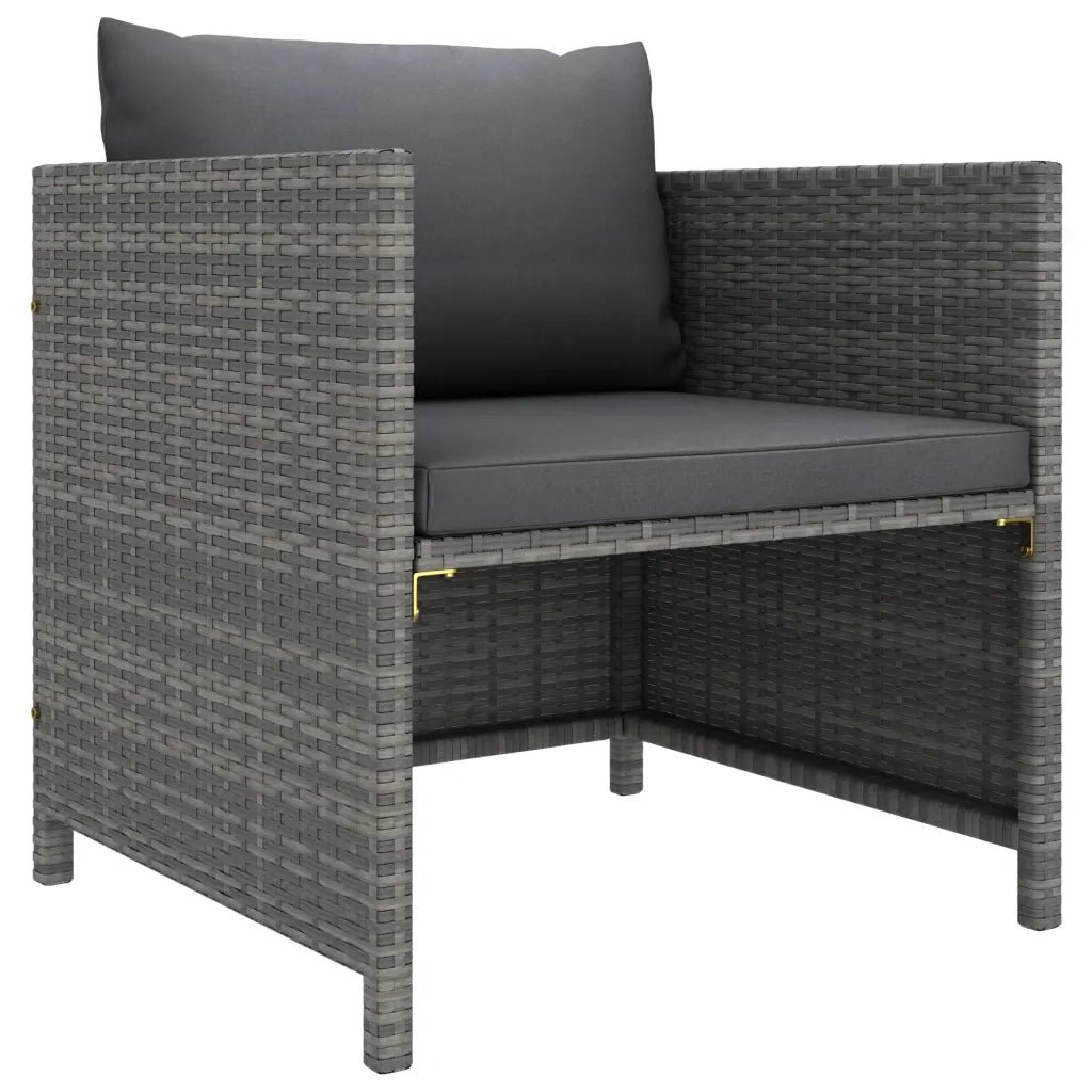 Set Divani da Giardino 8 pz con Cuscini in Polyrattan Grigio cod mxl 36223