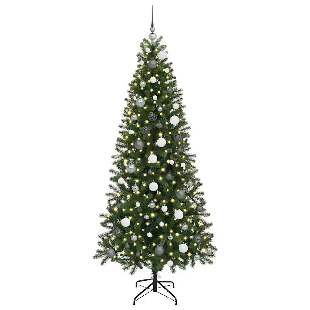 Albero di Natale artificiale con 300 LED Verde 210 cm PE e PVC