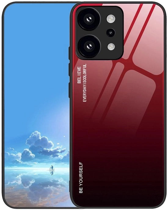 Coprioggetto Ultradurabile - TPU Protezione - Vetro 9H - Antiscratto - Colorazione Graduale - Adatto per Oppo Reno14 Pro 5G - Custodia per Telefono