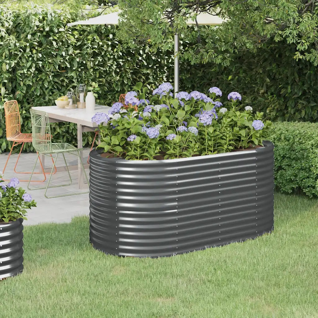 Letto da Giardino in Acciaio Zincato 152x80x68 cm Antracite 318951