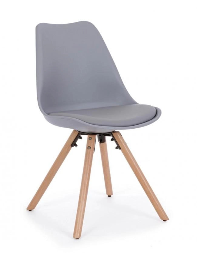 Set 4 Sedie 54x49x83,5 cm in Similpelle Grigio
