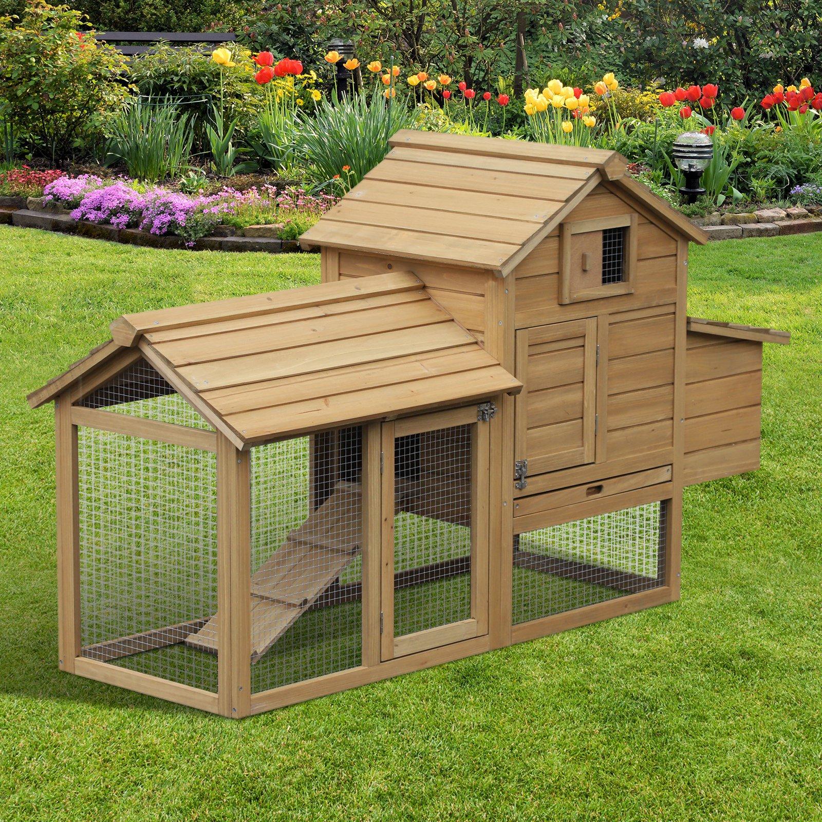 Pollaio da Giardino per 2 Galline 150,5x54x87 cm in Legno