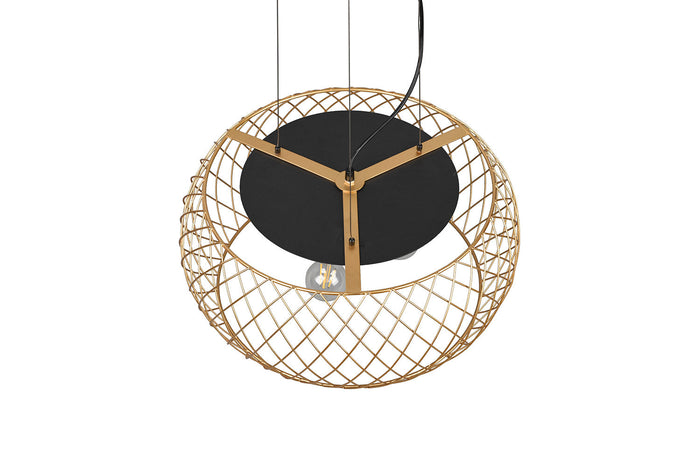 Lampada a Sospensione da Interno Attacco E27 in Metallo Ottone Opaco