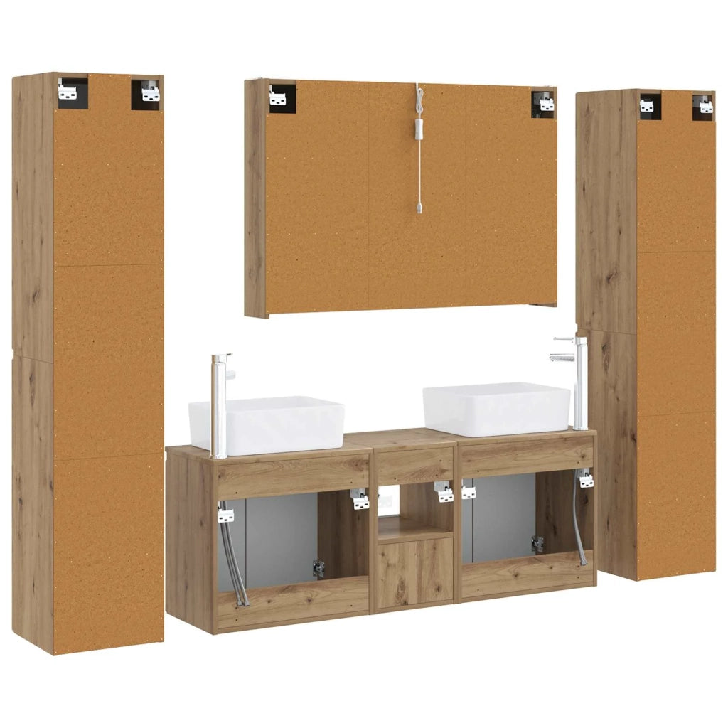 Set di mobili per il bagno 6 pcs Rovere Artigianale 3407238