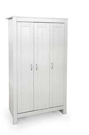 ARMADIO IN MDF TRUCIOLARE CON RIPIANI INTERNI E 3 ANTE 109X52X180 CM BIANCO