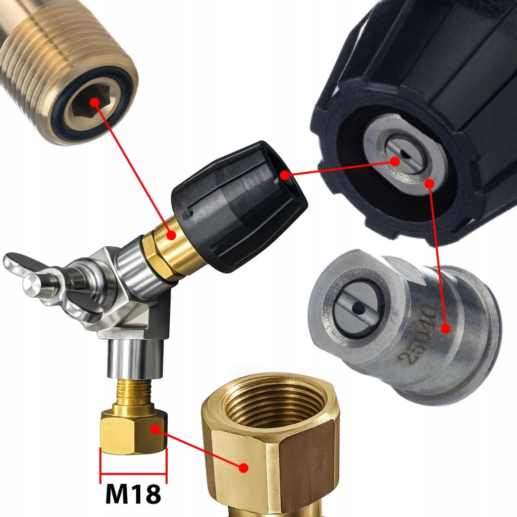 Lancia Regolabile con Ugello Piatto compatibile con Idropulitrice Kärcher HD/HDS – 200 Bar, 90°C, Snodo ±190°