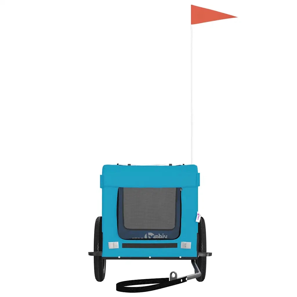 Rimorchio da Bici per Animali Blu e Nero Oxford e Ferro CFW6458627