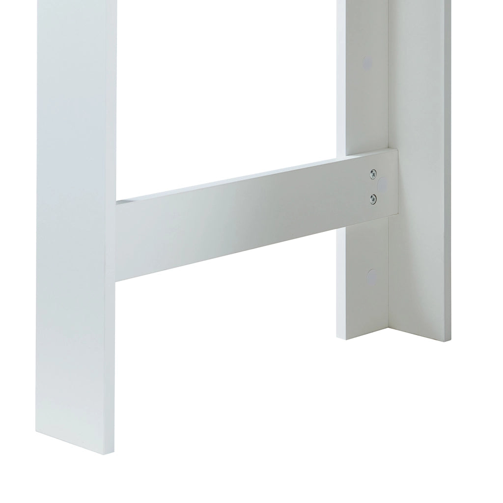 Tavolo Alto da Bar Danderyd Bancone a 3 Ripiani Laterali 120 x 60 x 106 cm - Bianco / Effetto Rovere [en.casa]