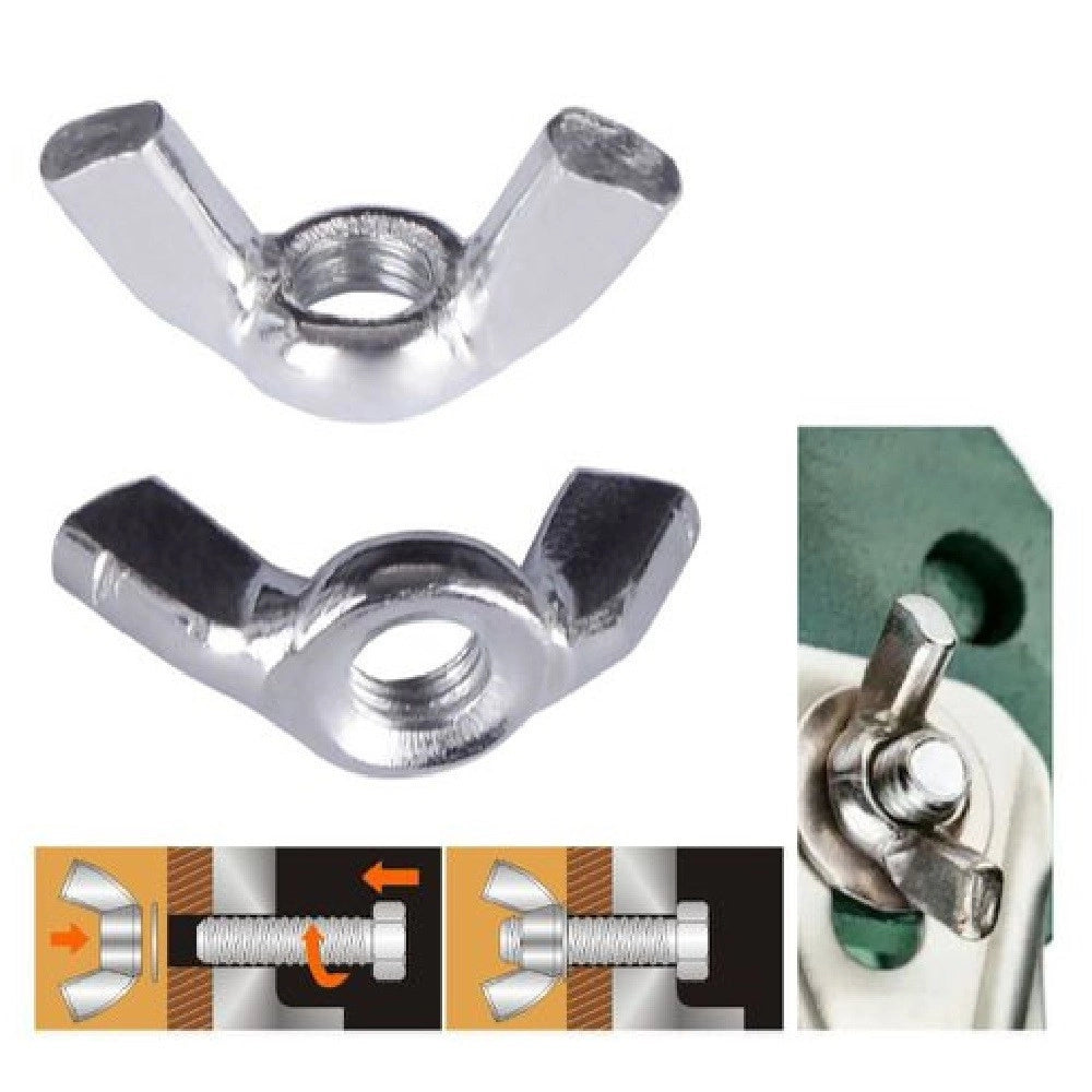 Trade Shop - Set 11 Pezzi Dadi Di Serraggio Dado Con Alette Filettatura M6 Fissaggio 93328 -