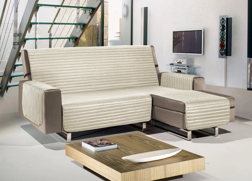Copridivano Con Penisola Trapuntato Modello Best Colore Panna - 280 cm - Panna