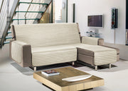 Copridivano Con Penisola Trapuntato Modello Best Colore Panna - 280 cm - Panna