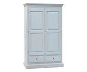 Armadio 2 porte legno shabby azzurro anticato 125x61x200 - Mobili 2G