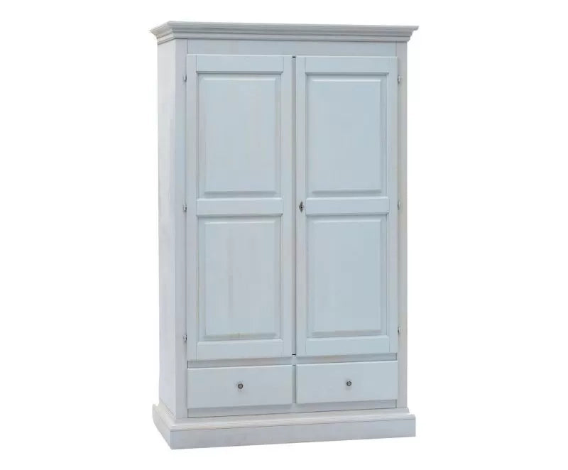 Armadio 2 porte legno shabby azzurro anticato 125x61x200 - Mobili 2G