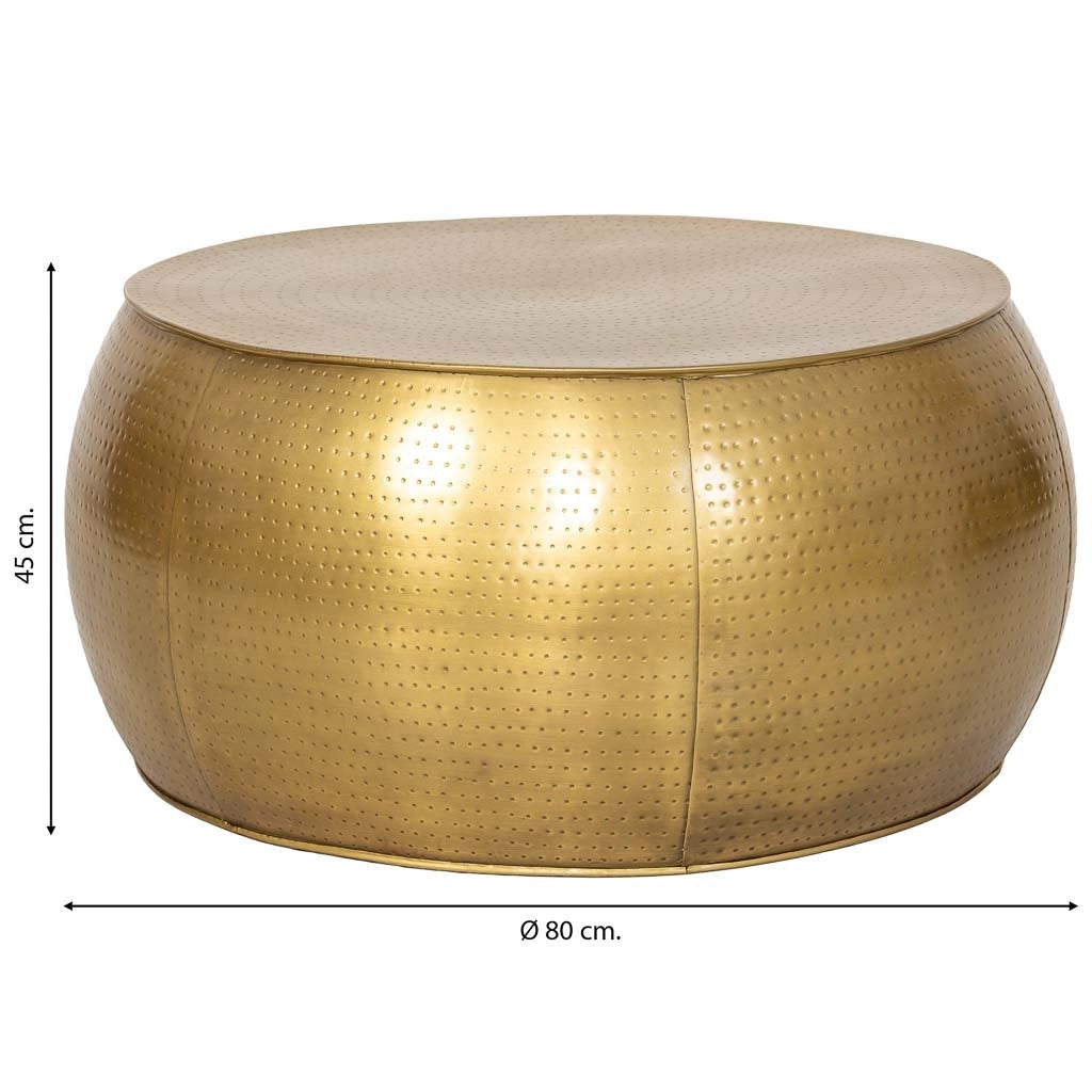 Tavolino in metallo dorato 80x80x45h cm