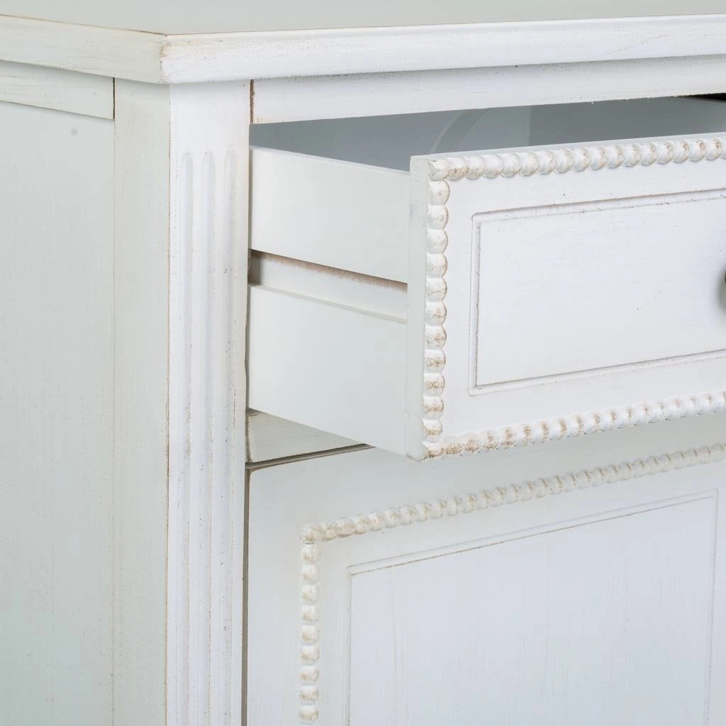 Comodino in legno laccato bianco 45x36x72