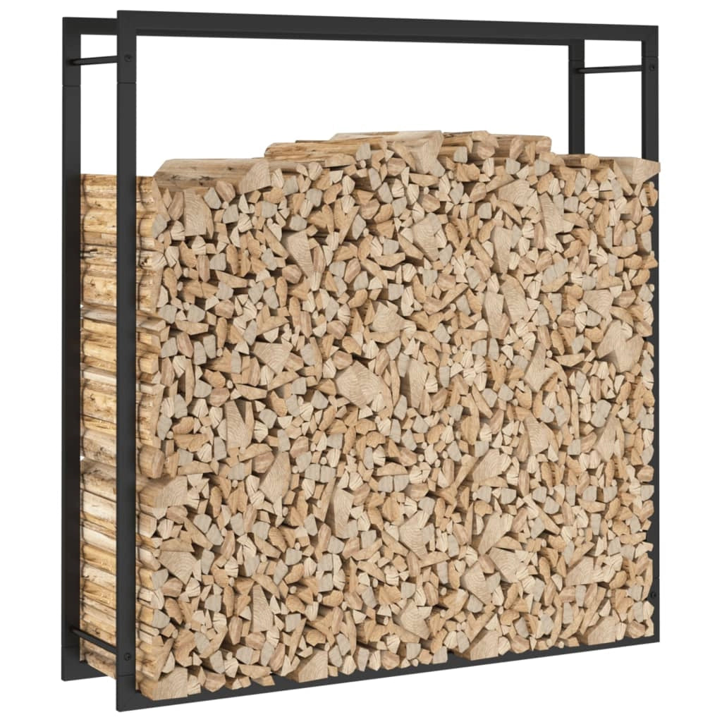 Portalegna finitura opaca 110 x 28 x 116 cm acciaio nero 02_0043745